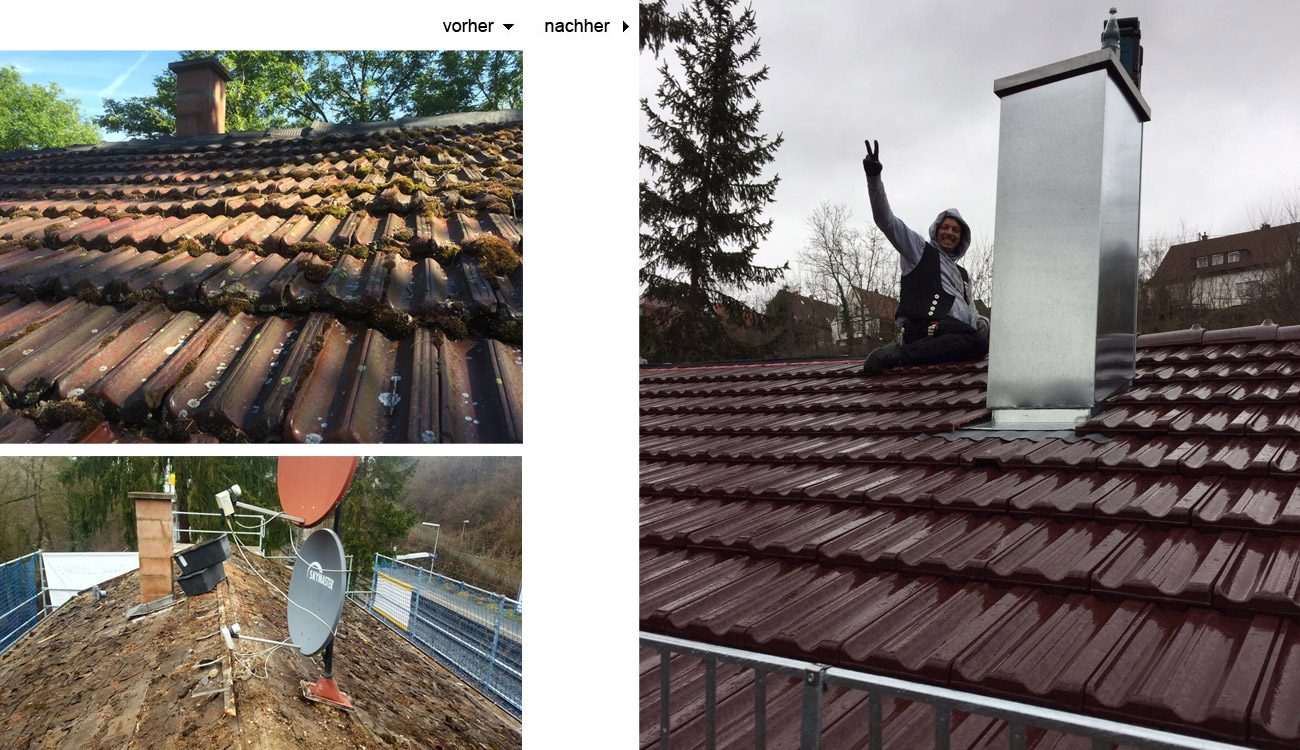 Dachsanierung Höfingen (Reformziegel Braas, Granat 11 V, weinrot)