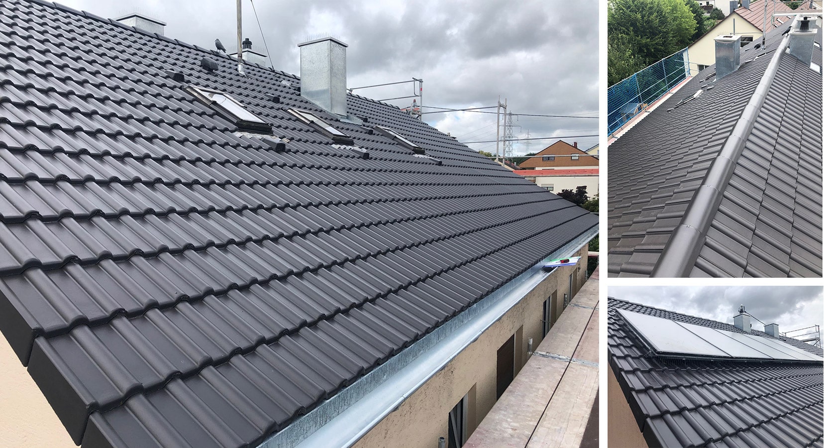 Dachmodernisierung mit Mineralfaser, Braas Betondachsteine Frankfurter Pfanne Protegon seidenmatt granit, Höfingen