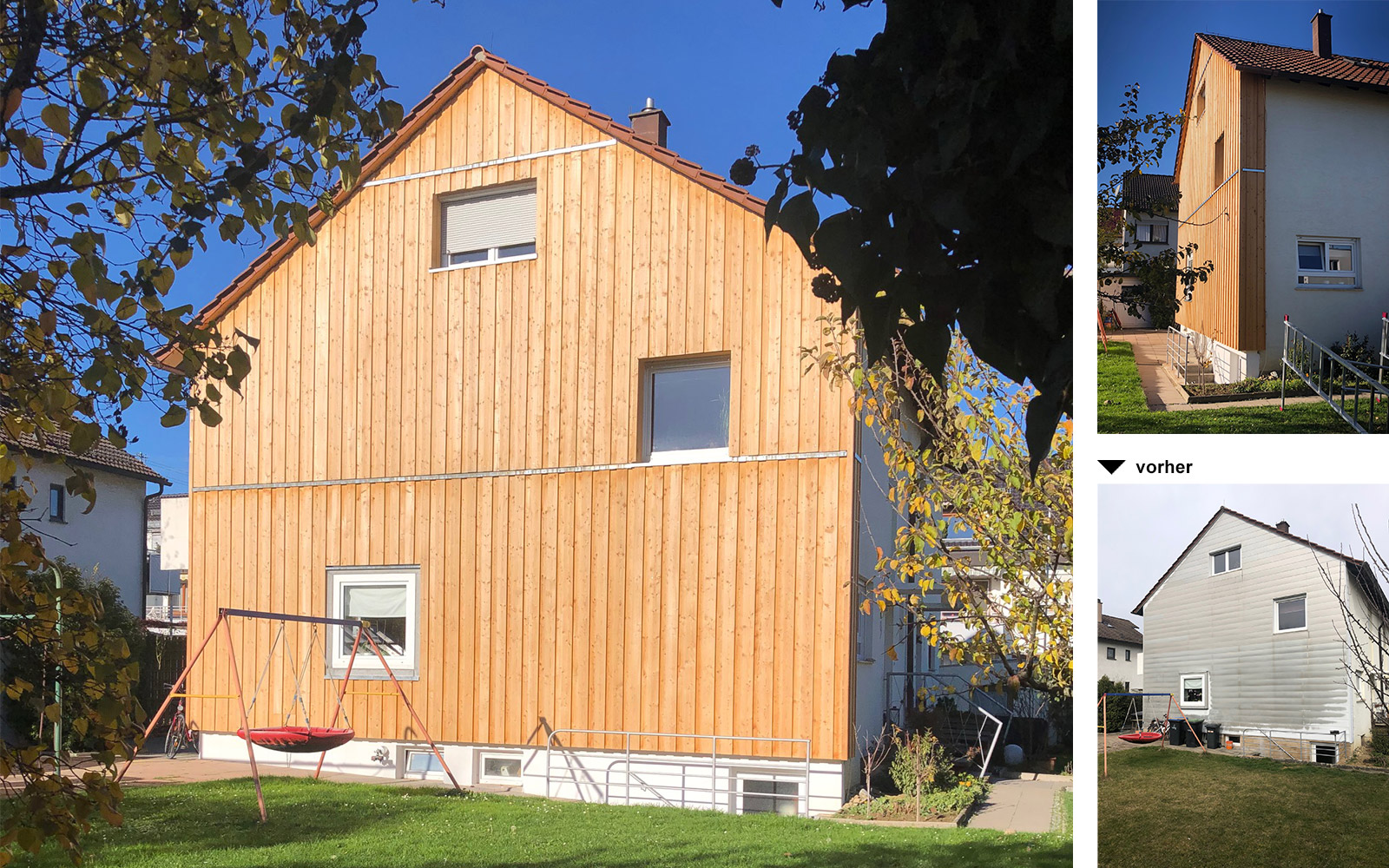 Fassadenerneuerung mit Lärchebrettern, Höfingen